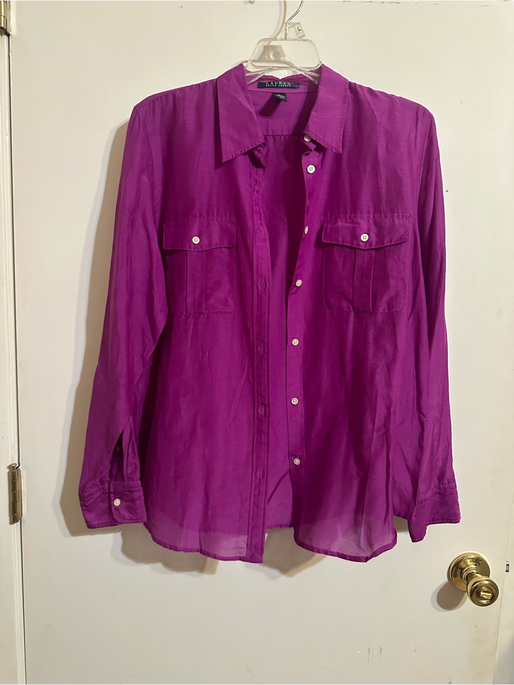 Ralph Lauren Women's Vivid Magenta Button-Down Shirt